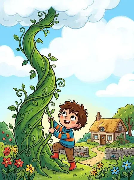 An illustration from Jack and the Beanstalk