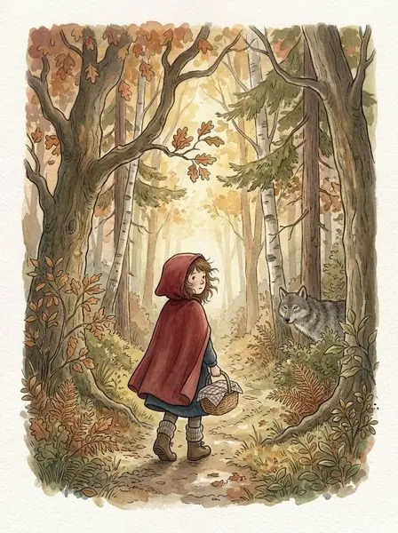 Cover illustration for Little Red Riding Hood
