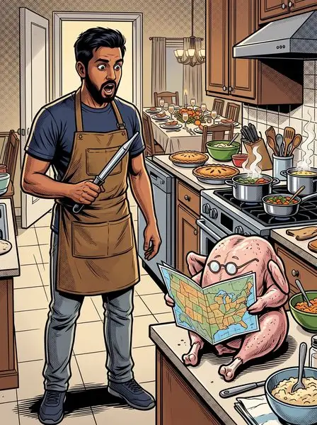 Cover illustration for The Turkey Who Knew Too Much