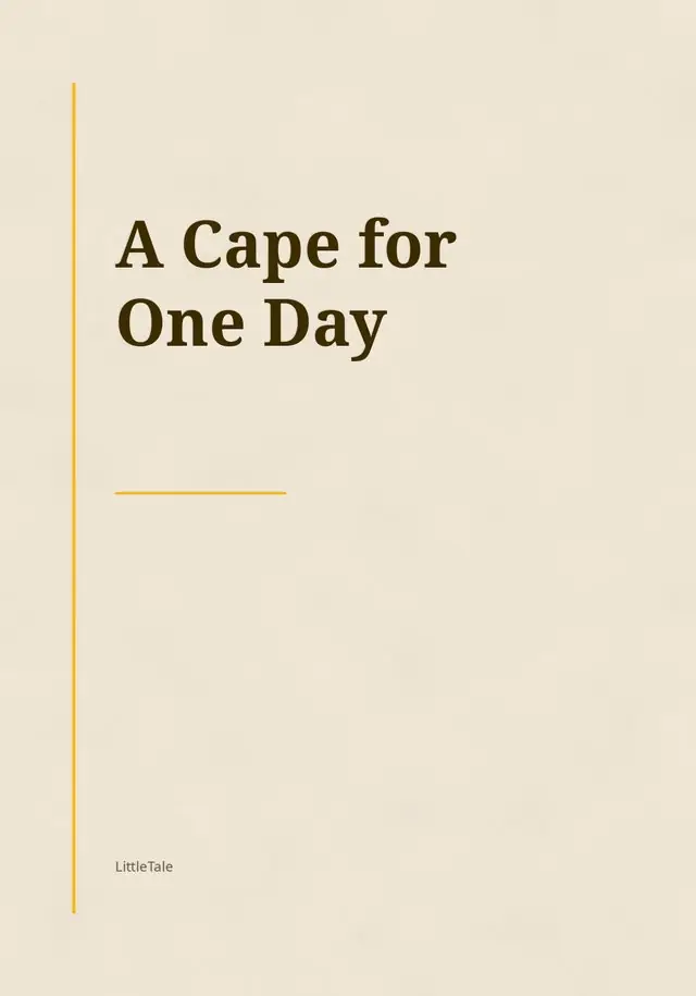 A Cape for One Day, the cover of the book you get