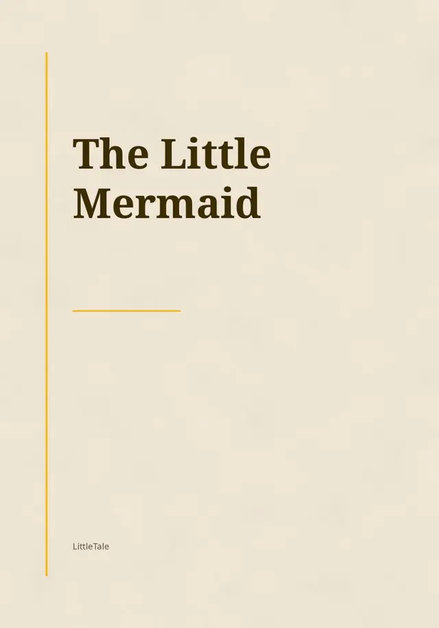 The Little Mermaid, the cover of the book you get