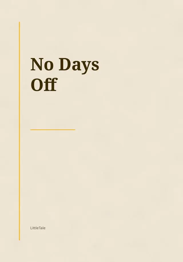 No Days Off, the cover of the book you get