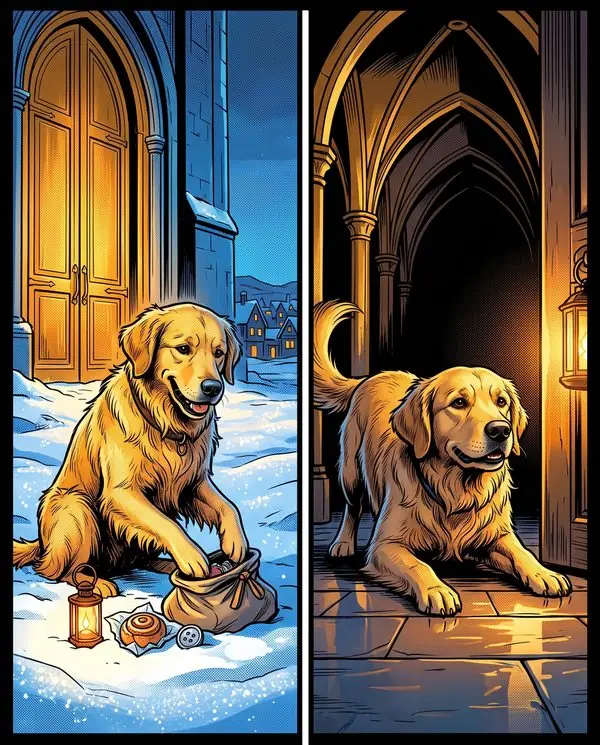 The same character on a page of the book