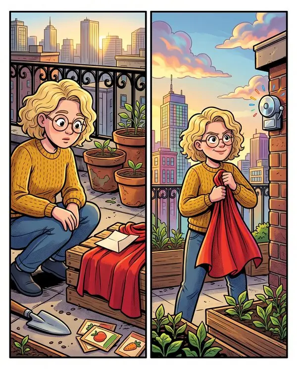 The same character on a page of the book