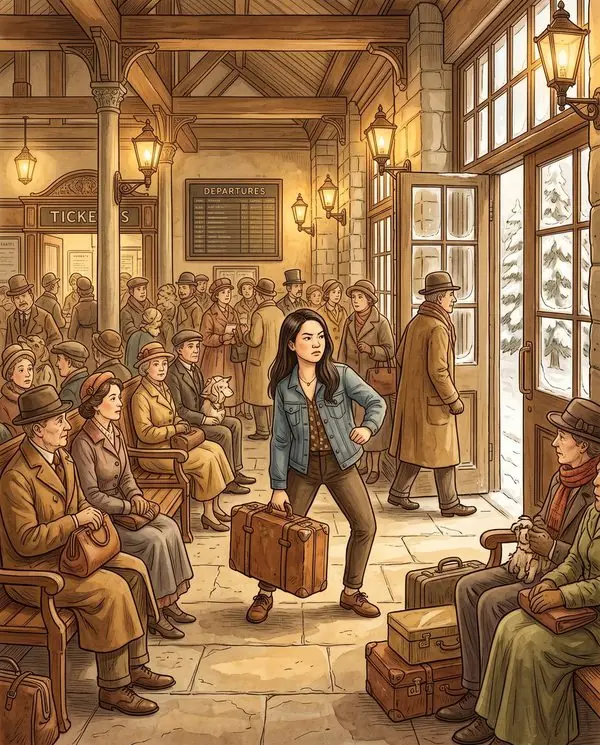 Page from a finished copy of The Last Train Home