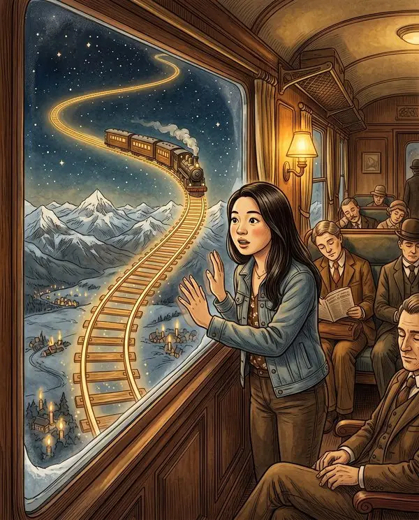 Page from a finished copy of The Last Train Home