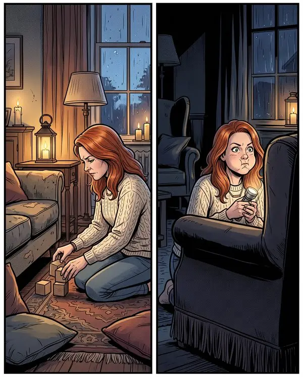 The same character on a page of the book