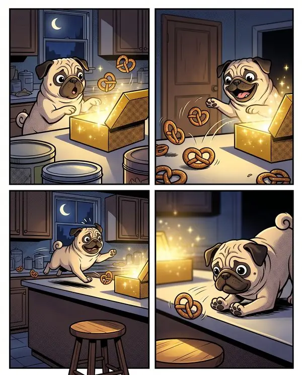 Page from a finished copy of The Great Snack Heist