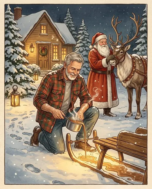 Page from a finished copy of The Sleigh in the Backyard