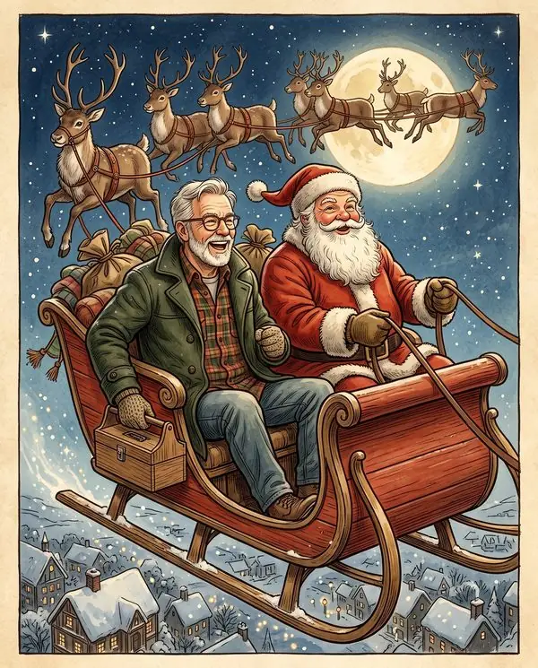 Page from a finished copy of The Sleigh in the Backyard