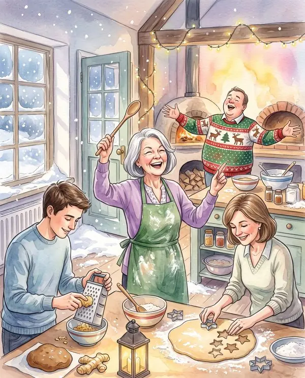 Page from a finished copy of Snow in the Kitchen