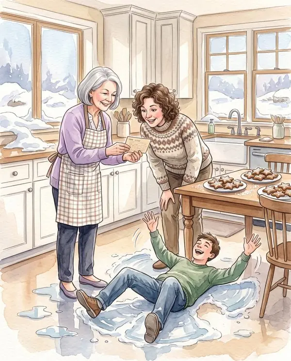 Page from a finished copy of Snow in the Kitchen
