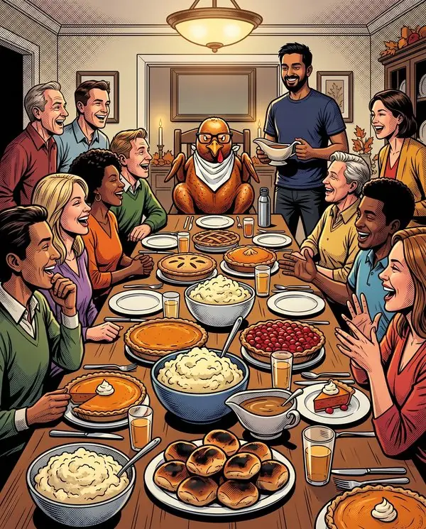 Page from a finished copy of The Turkey Who Knew Too Much